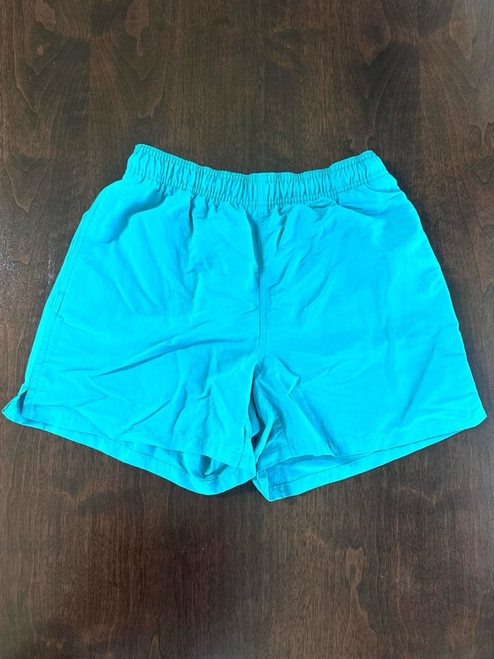 TNA Aritzia Turquoise Blue Elastic Waist Athletic Shorts Drawstring Side Pockets